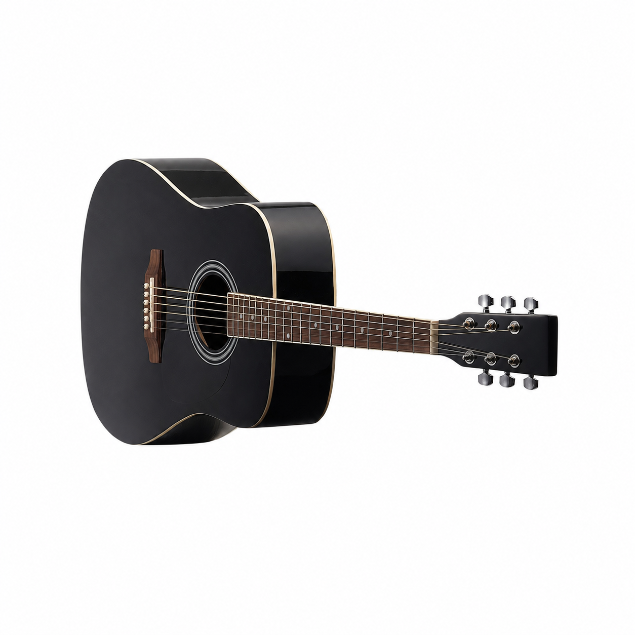 Black Dreadnought Acoustic Guitar Starter Bundle